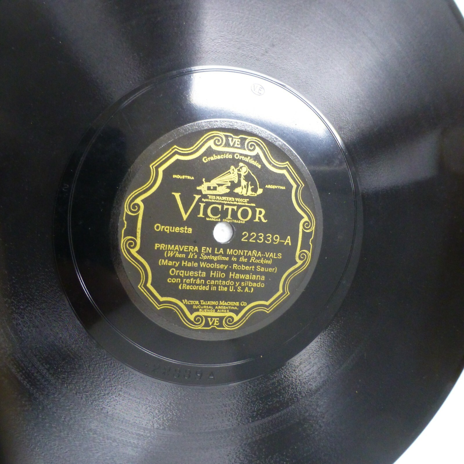 Orquesta Hilo Hawaiana PRIMAVERA EN LA MONTANA 78 RPM Singolo RCA Victor