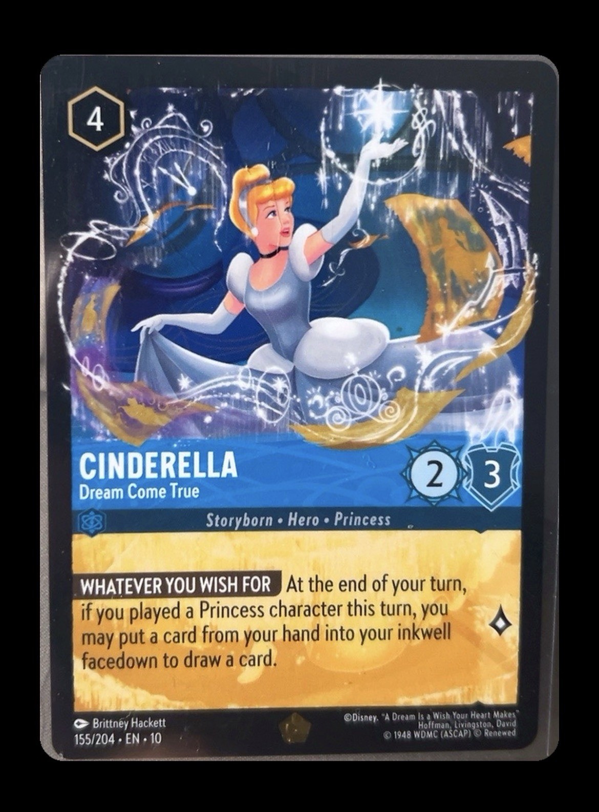 Cenerentola - Il sogno diventa realtà [10 - 155/204] Lorcana TCG leggendario quasi nuovo