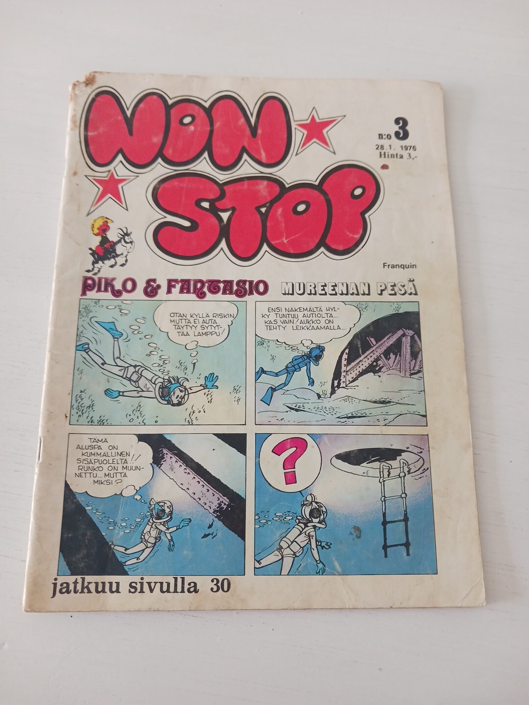 Spirou et Fantasio 1976 FINLANDESE fumetto clorofilla Tintin in America Benjamin