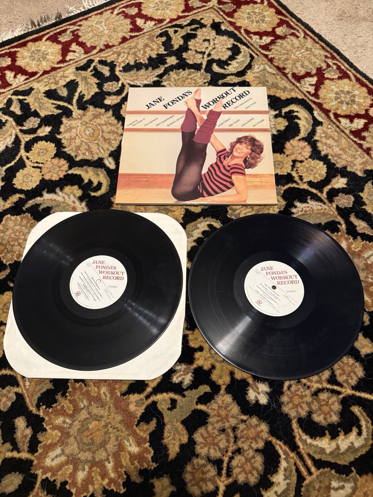 Jane Fonda Workout Record Vinyl Album LP | Columbia 1982 CX2-38054 | Tested EX