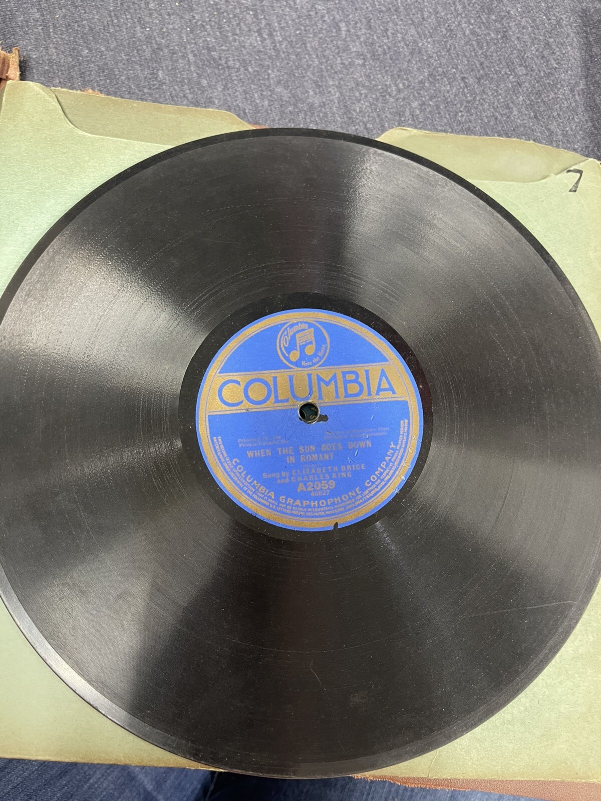 Rare 78 Elizabeth Brice And Charles King - When The Sun Goes Down In Romany Iona