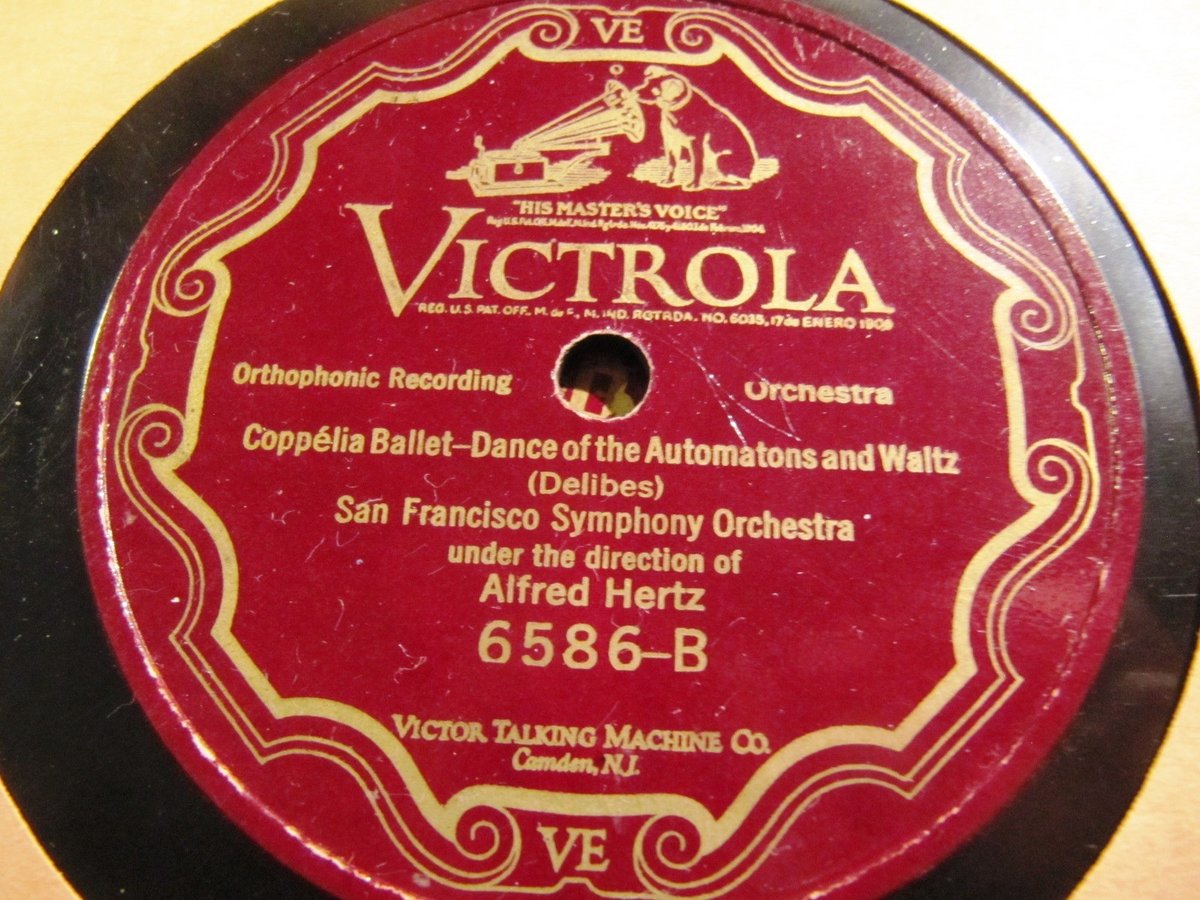 1926 ALFRED HERTZ San Francisco Symphony Kreisler Caprice Viennois COPPELIA 6586
