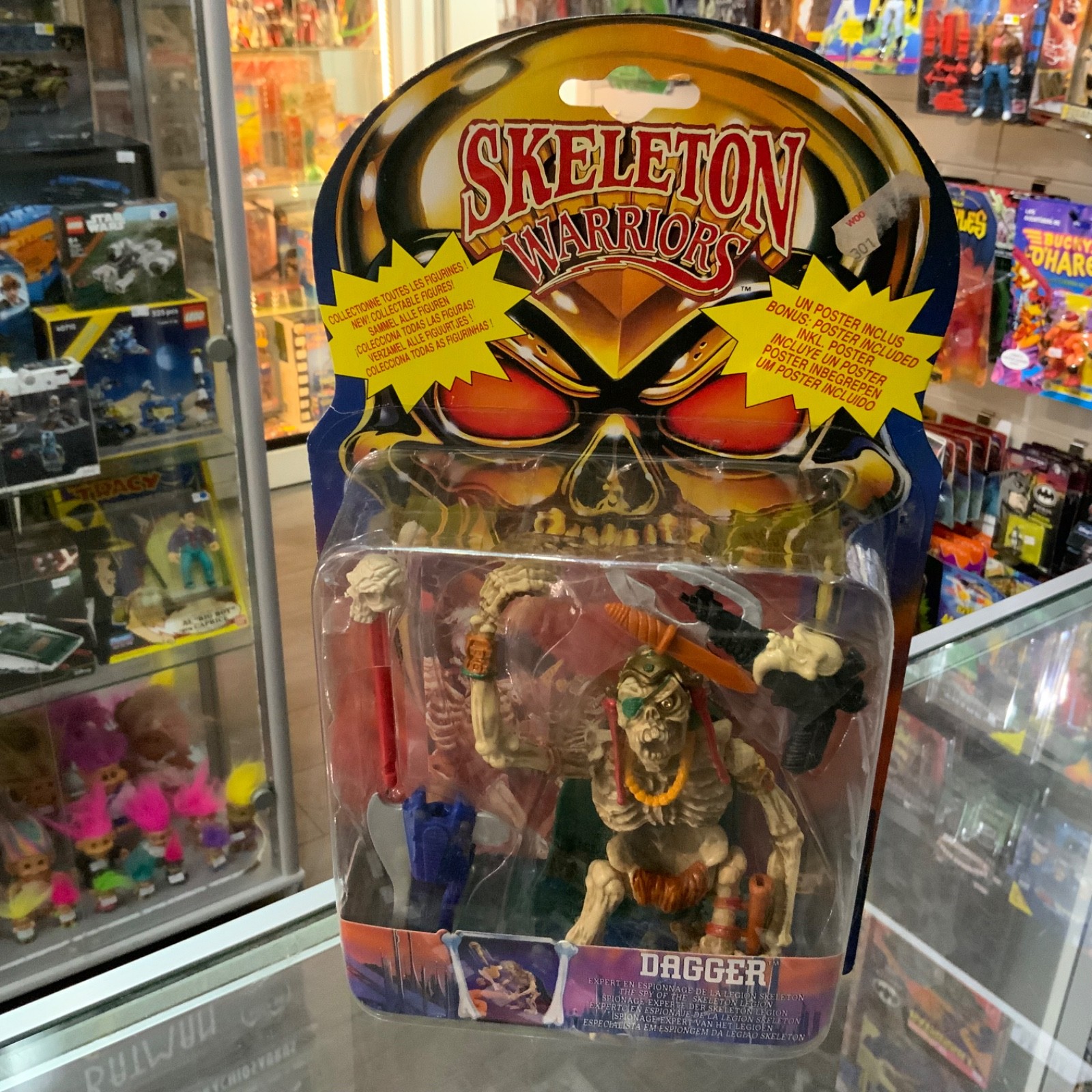 Playmates Skeleton Warriors Pugnale Action Figure MOC Vintage Nuovo Retro Cardato