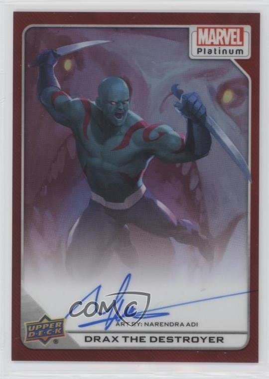 Upper Deck Marvel 2023 Platino Rosso Arcobaleno Artista Drax Narendra Adi Auto 1hr3