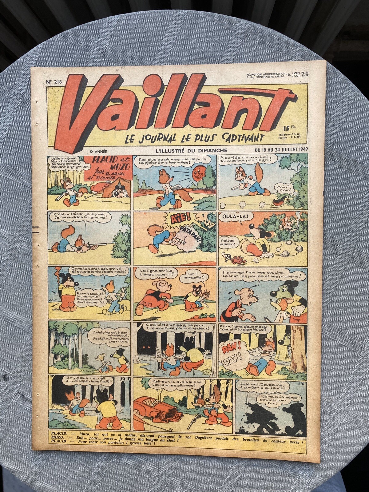 Vaillant Il Giornale Più Coinvolgente N°218 1949 Buone Condizioni