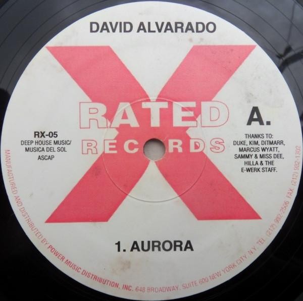 David Alvarado Aurora Vinile 12" USA Rated X 1995 45 RPM VG+