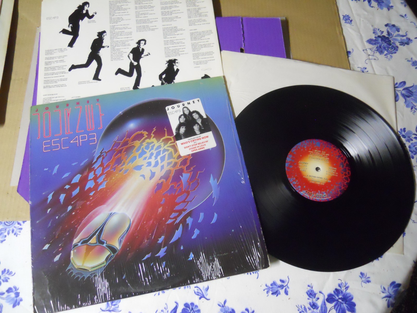 JOURNEY-ESCAPE-CLASSIC ROCK LP ON COLUMBIA-IN SHRINK-HYPE STICKER
