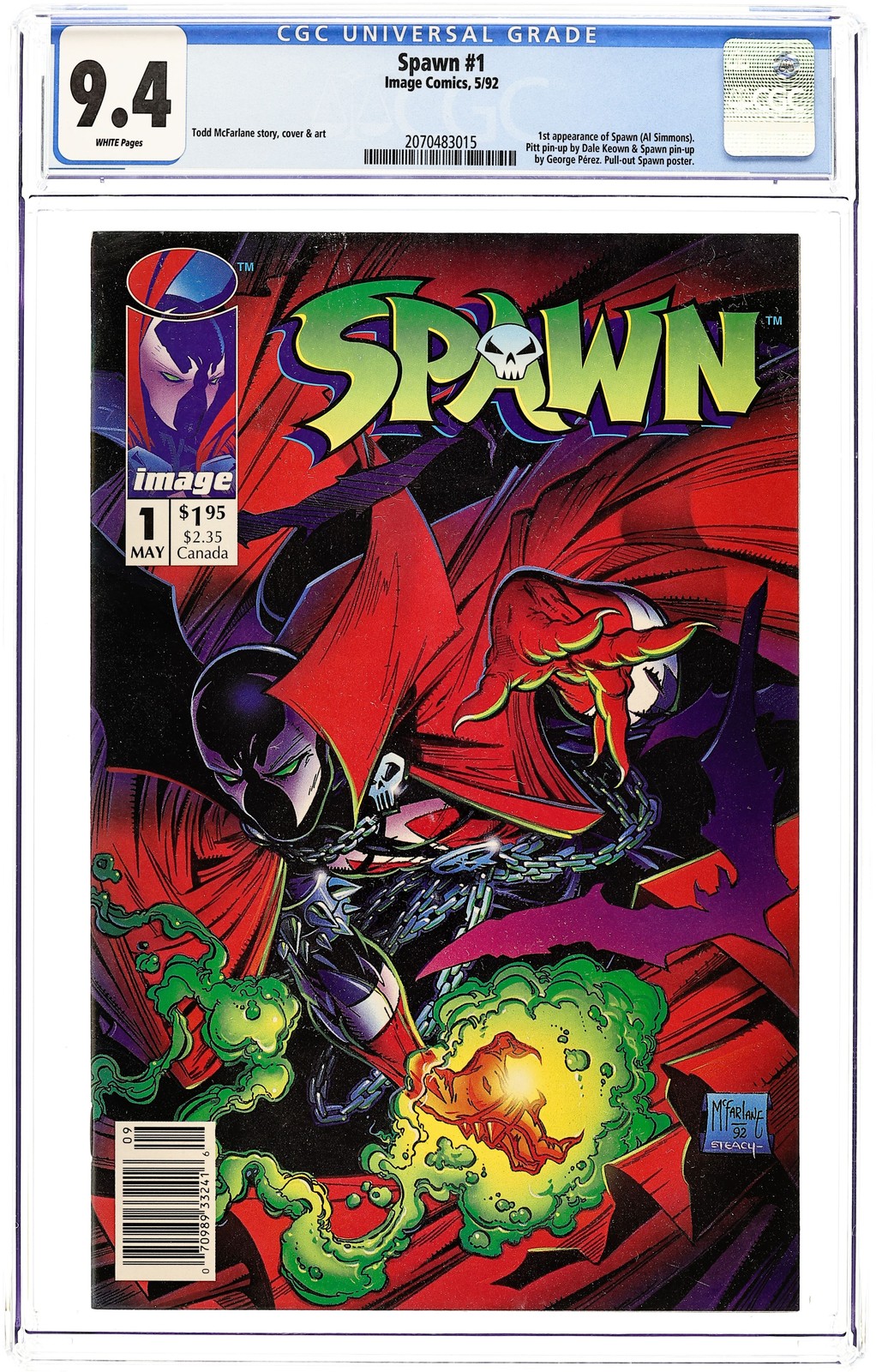 Spawn 1A.N Newsstand Variant CGC 9.4 1992 2070483015