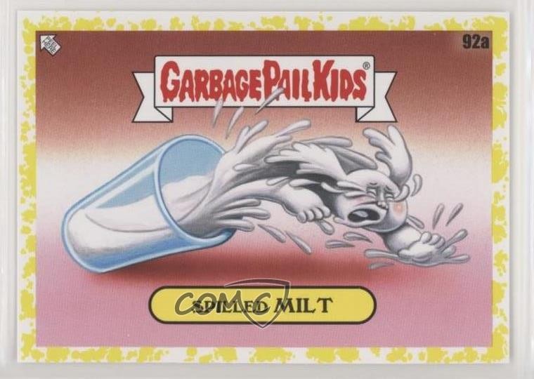 2021 Topps Spazzatura Secchio Bambini Cibo Lotta Senape Giallo Versato Milt #92a x3y