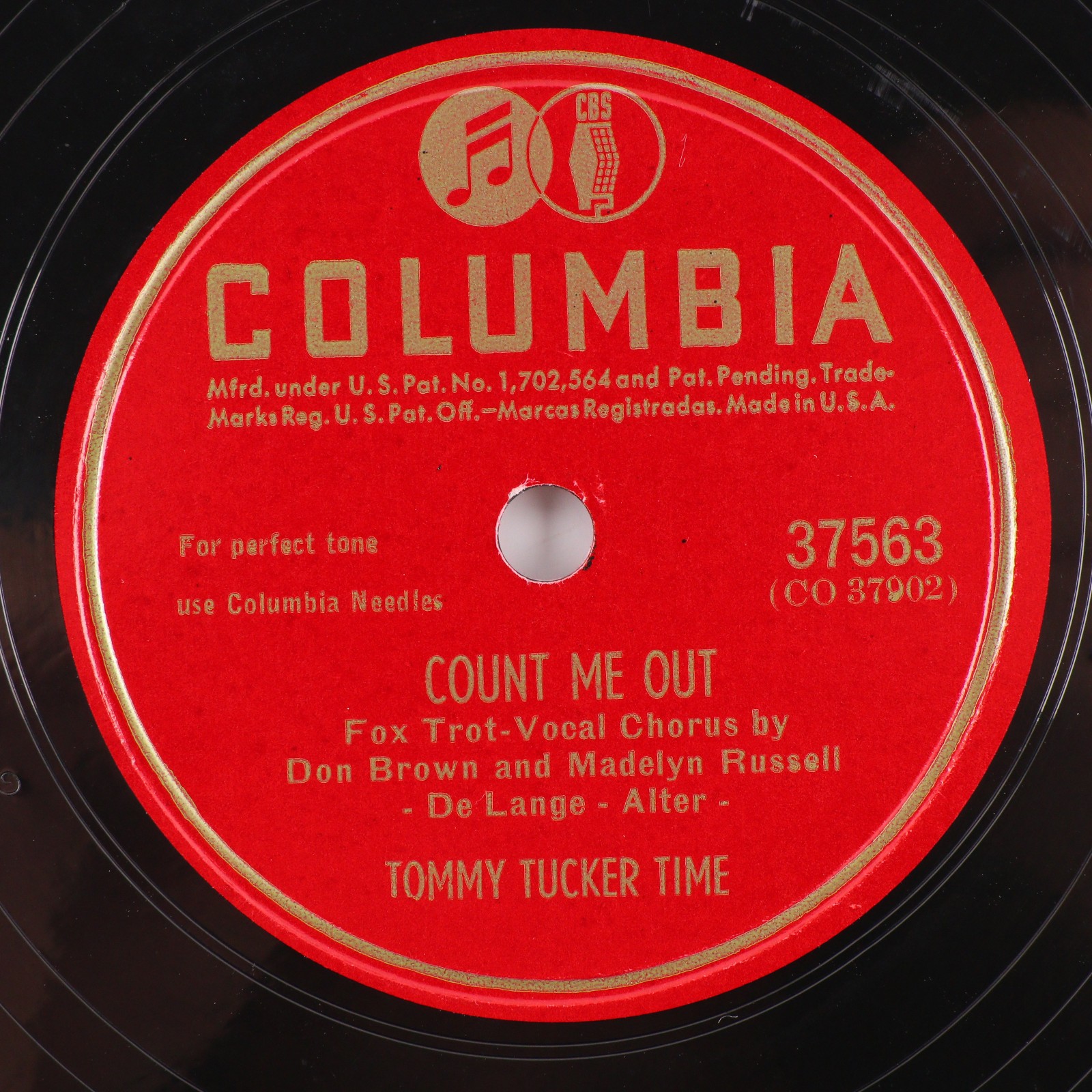 Tommy Tucker Time Count Me Out / Country Style 1947 10" 78 rpm Record 37563