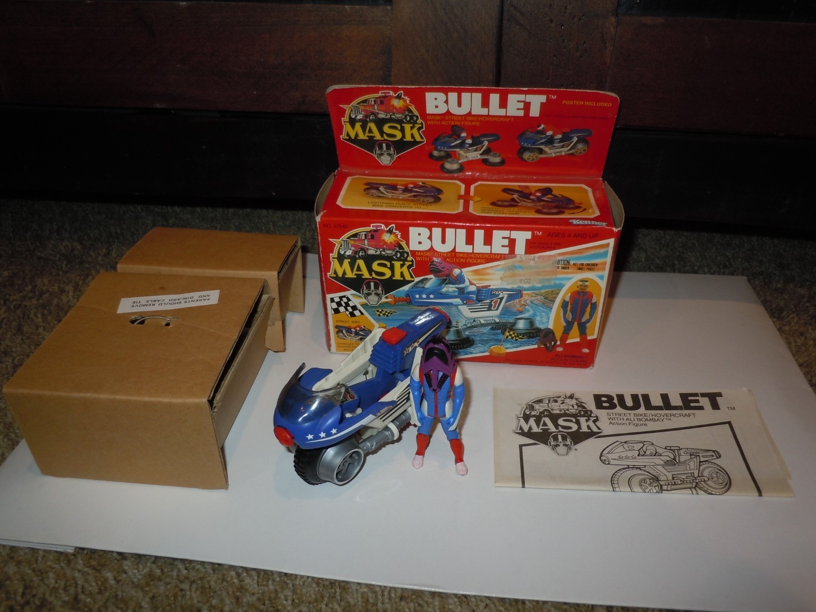 MASCHERA 1986 KENNER VINTAGE BULLET completa SCATOLA ISTRUZIONI originale NO REPRO