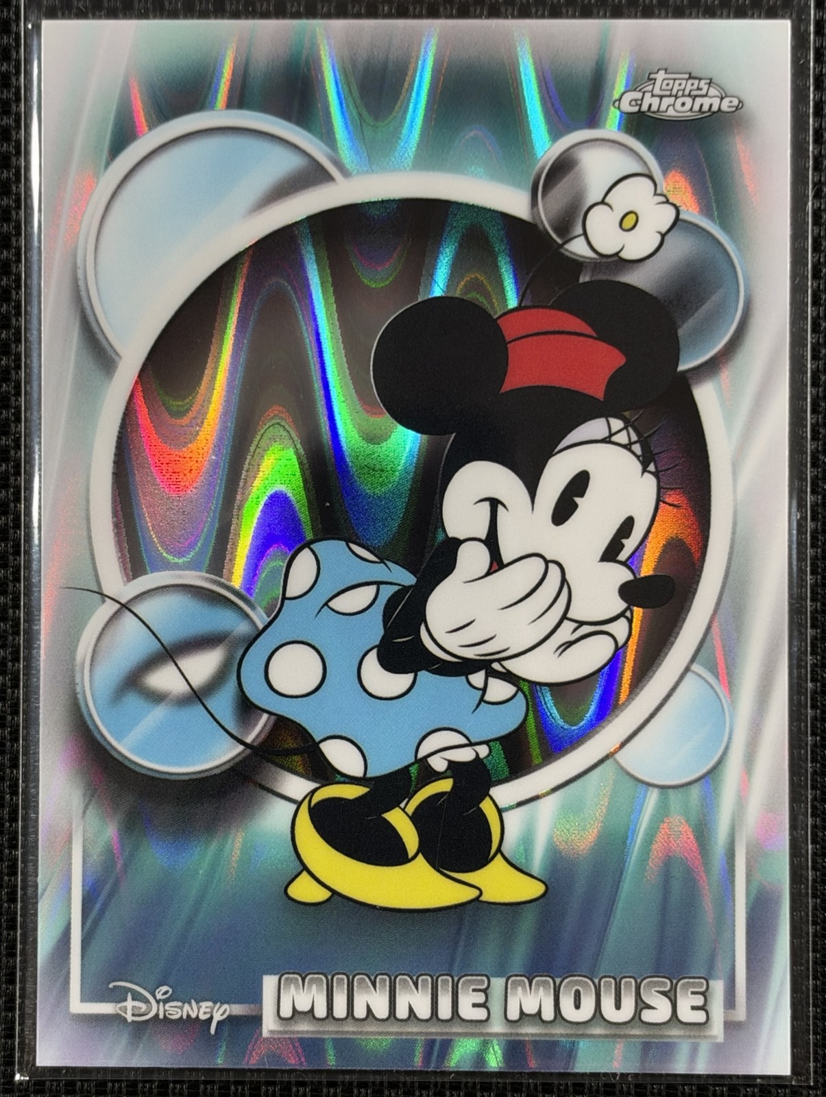 2026 Topps Chrome Disney Minnie Mouse #51 rifrattore Raywave Topolino e amici