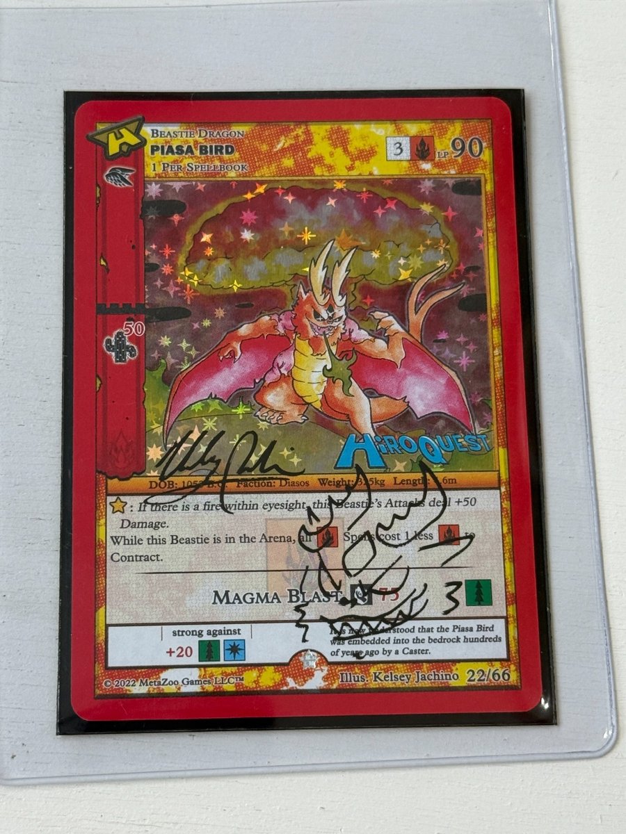 KELSEY AUTO SKETCH HIROQUEST PIASA BIRD MetaZoo card tcg RARE 22/66