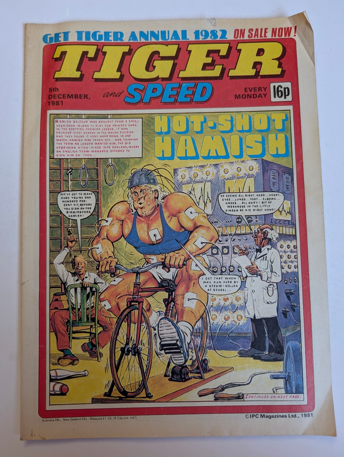 Tiger and Speed Comic 5th December 1981, IPC Magazines Ltd.