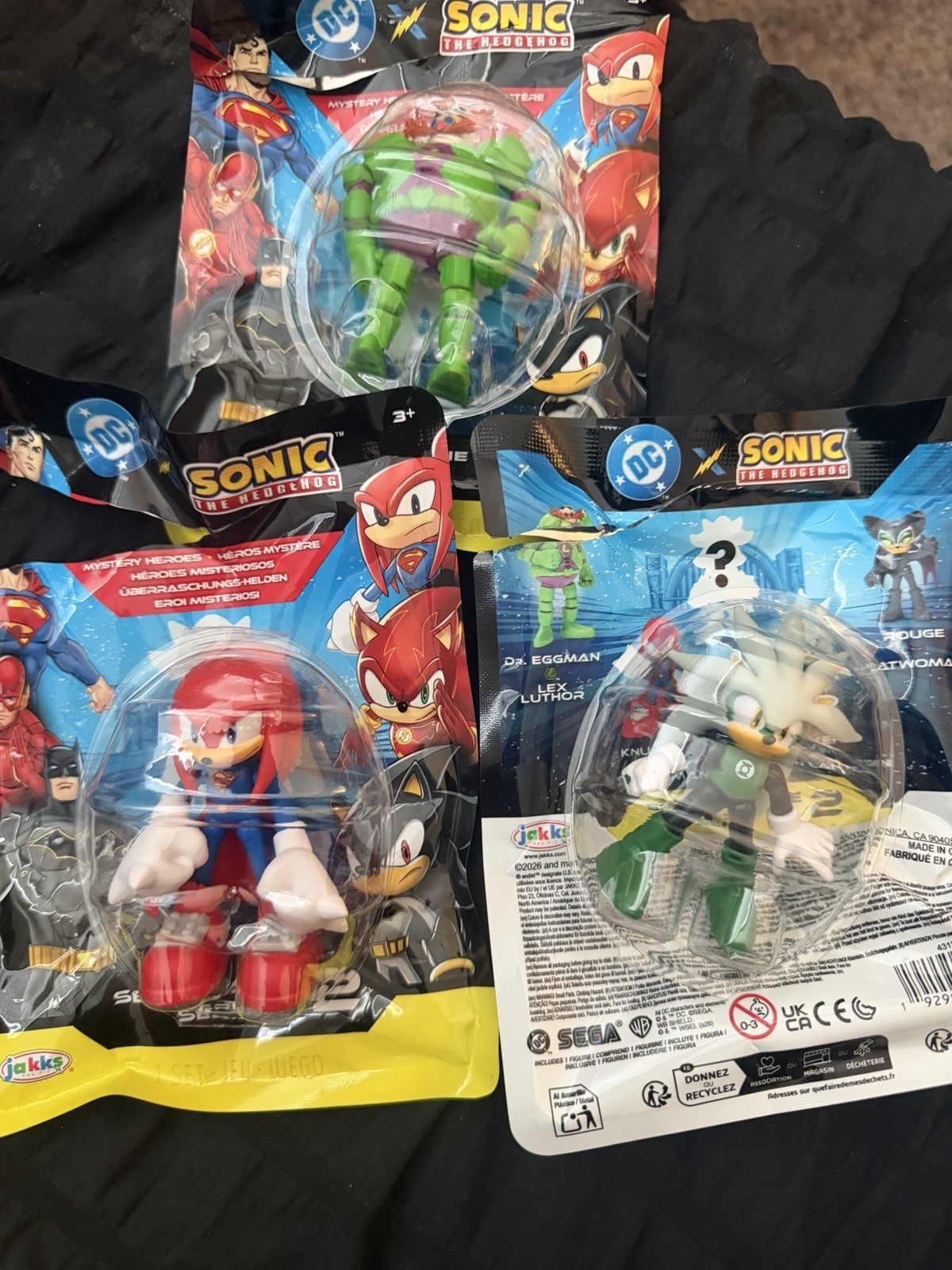 Set action figure DC X Sonic The Hedgehog Silver Eggman Knuckles Mystery Heroes