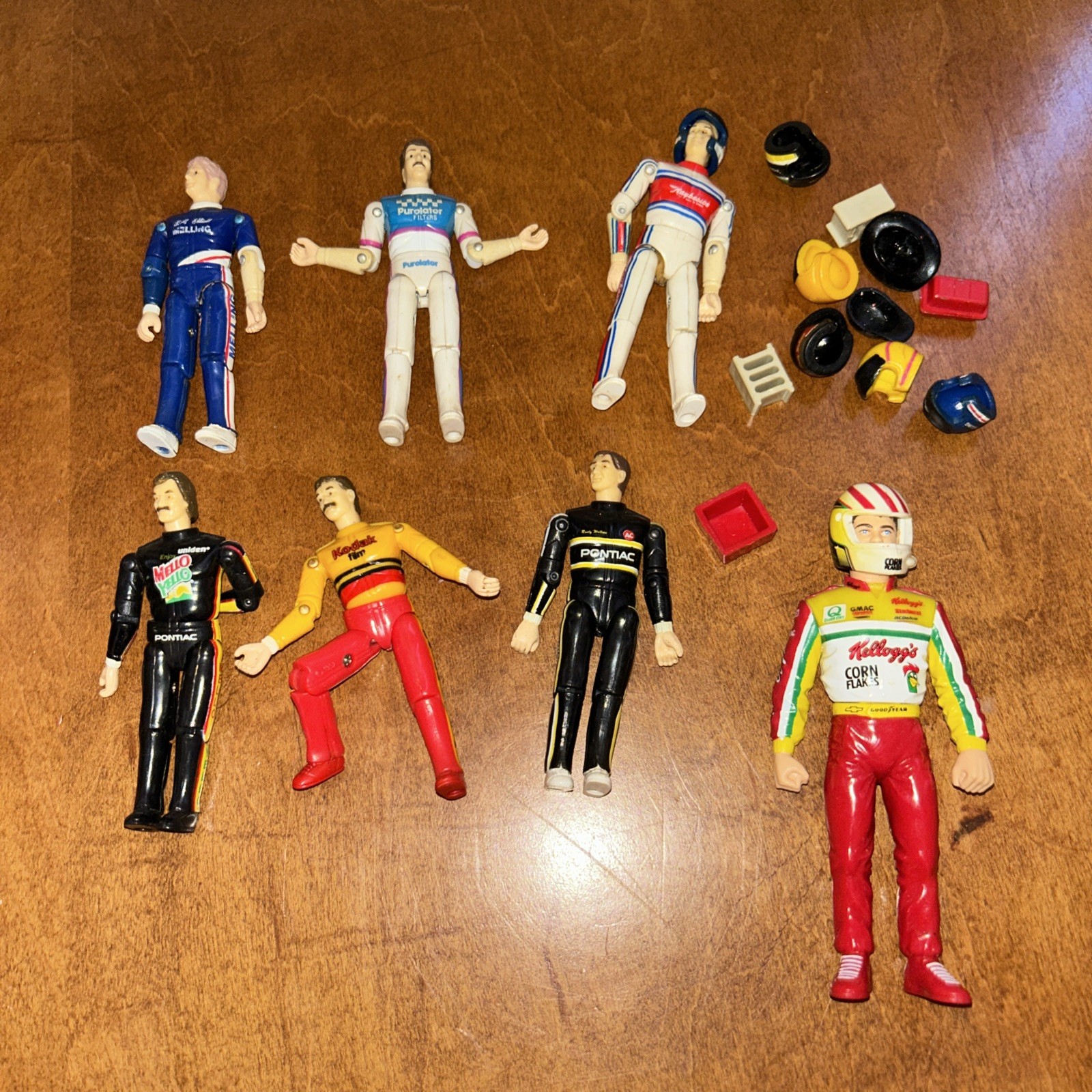 Lotto action figure NASCAR Rusty Wallace Racing Champions anni 90 con caschi F1