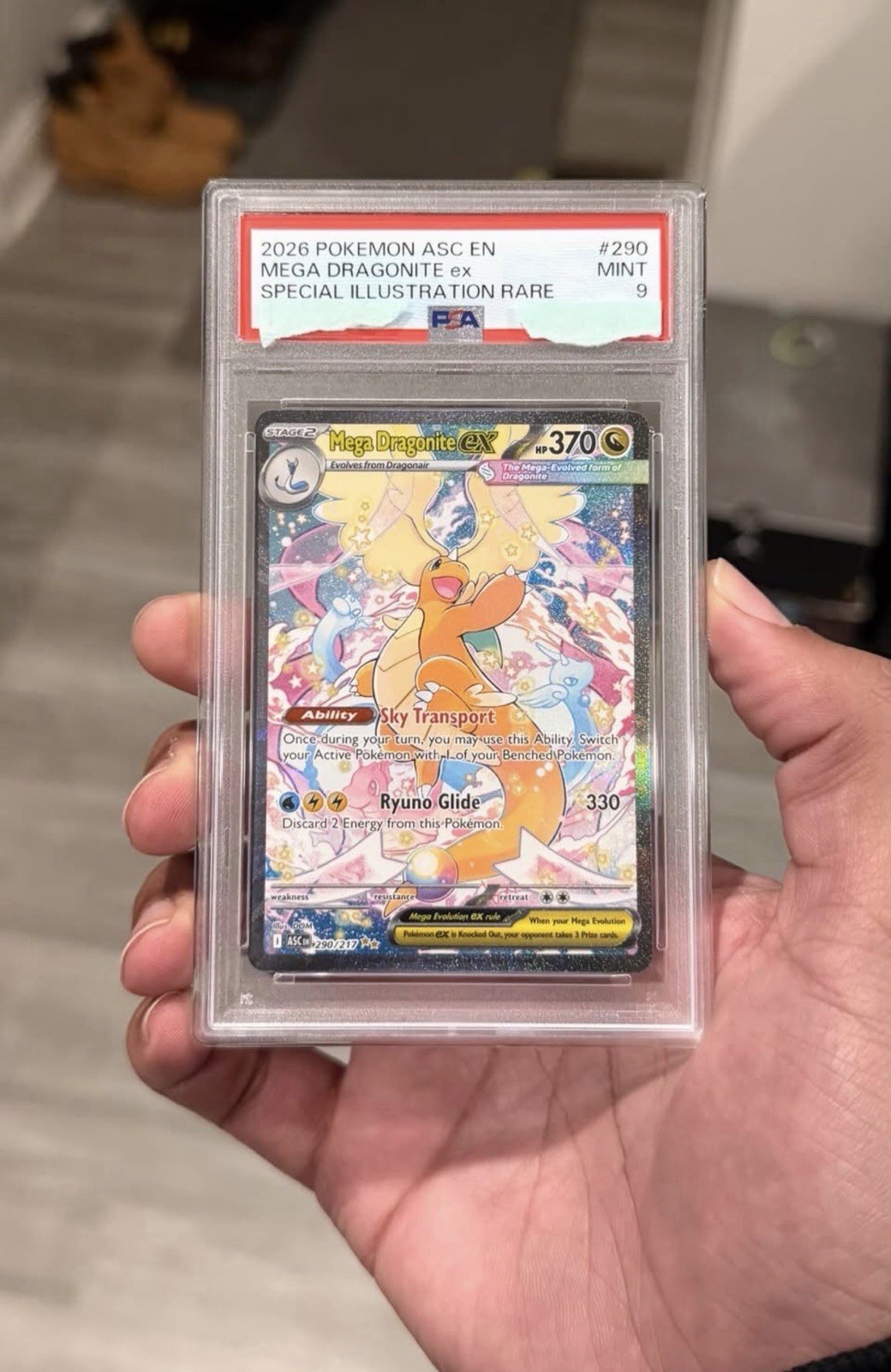 2026 POKEMON ASC EN-ASCENDED HEROES #290 MEGA DRAGONITE EX SIR - PSA 9 COME NUOVO