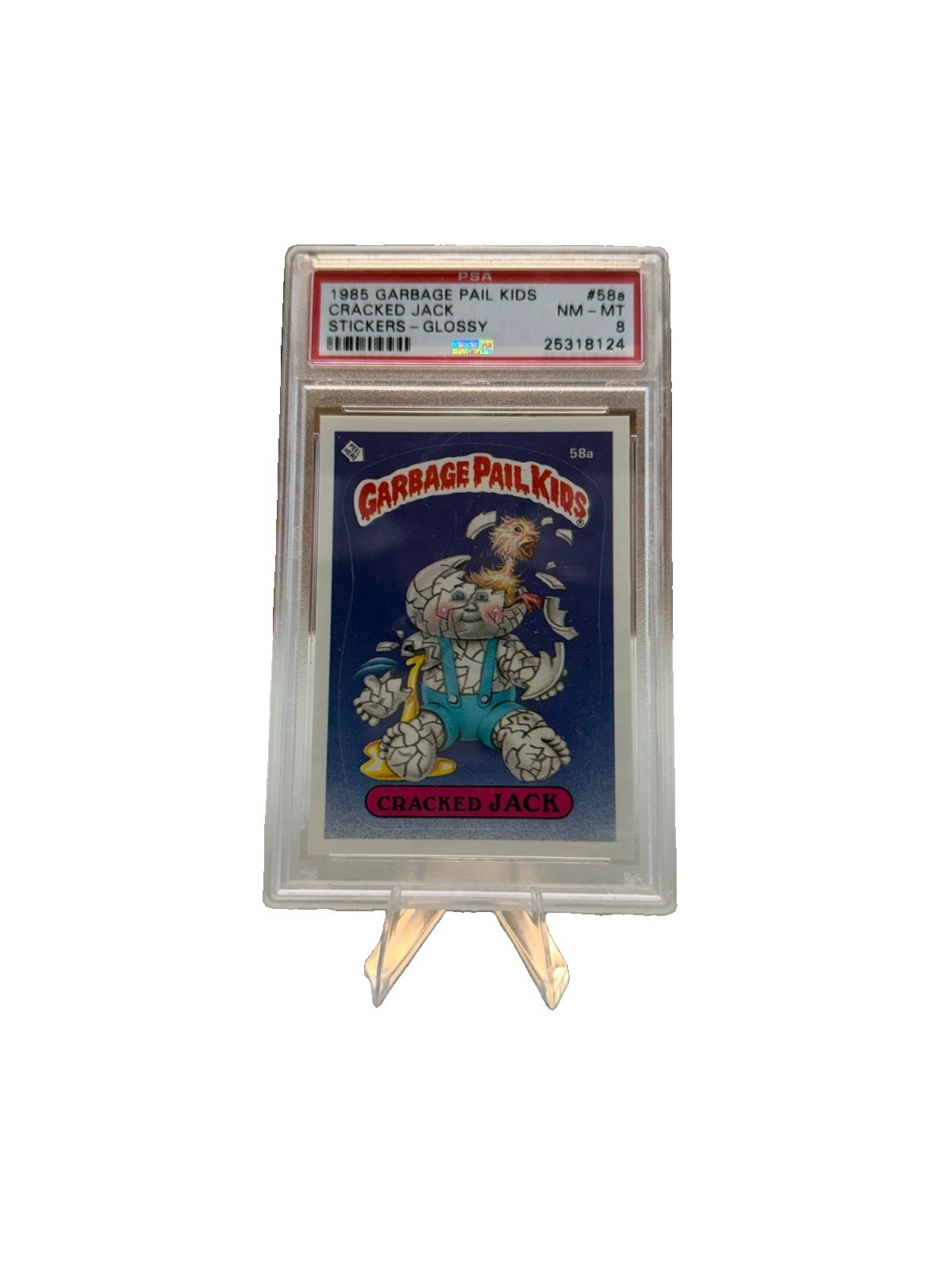 Adesivi per bambini secchio della spazzatura 1985 - Jack rotto lucido PSA 8 #58A