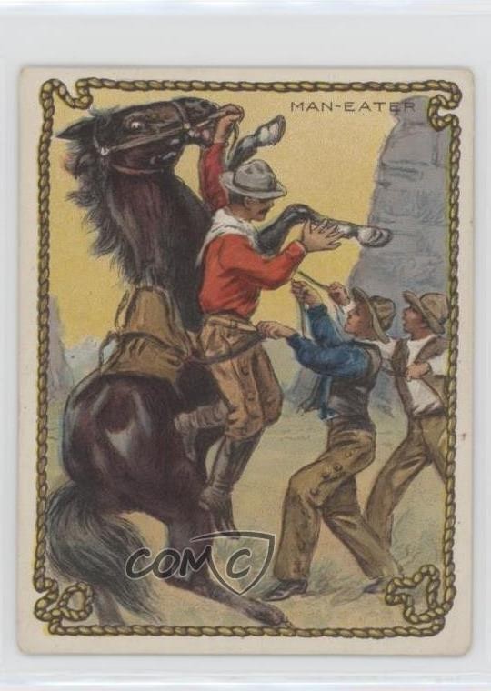 1909-12 Hassan Cowboy Series Tobacco T53 The Maneater 1m8