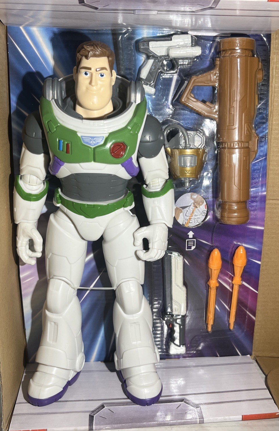 Modellino Buzz Lightyear, action figure 12 pollici completamente equipaggiata con 4 accessori RARO