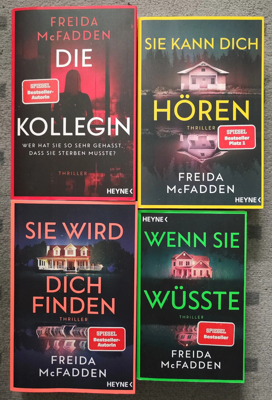 Freida McFadden Bücher Sammlung Farbschnitt Sie kann dich hören Sie wird dich finden