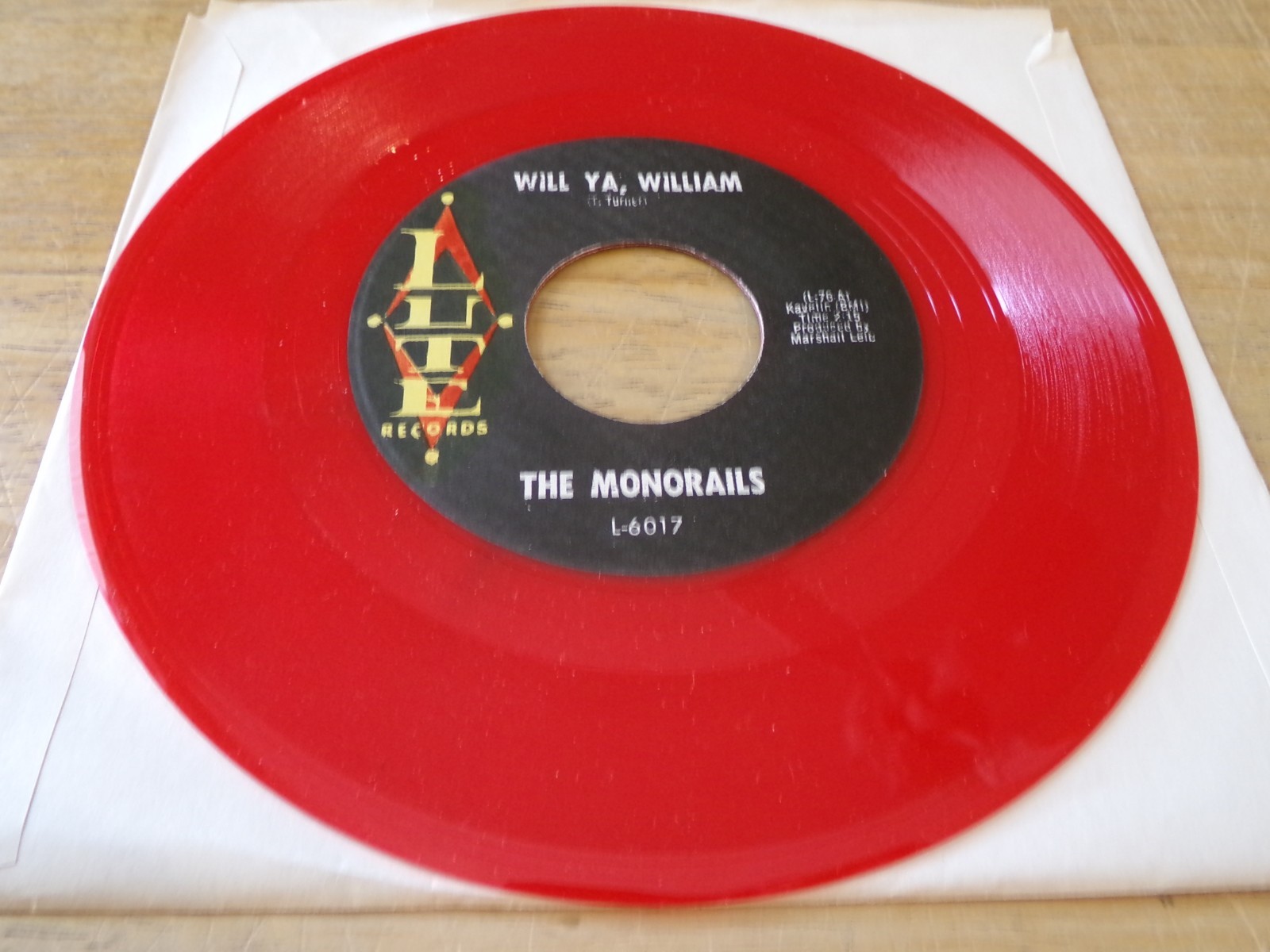 The Monorails 45 - Will Ya, William - Lute L-6017   Red vinyl repro