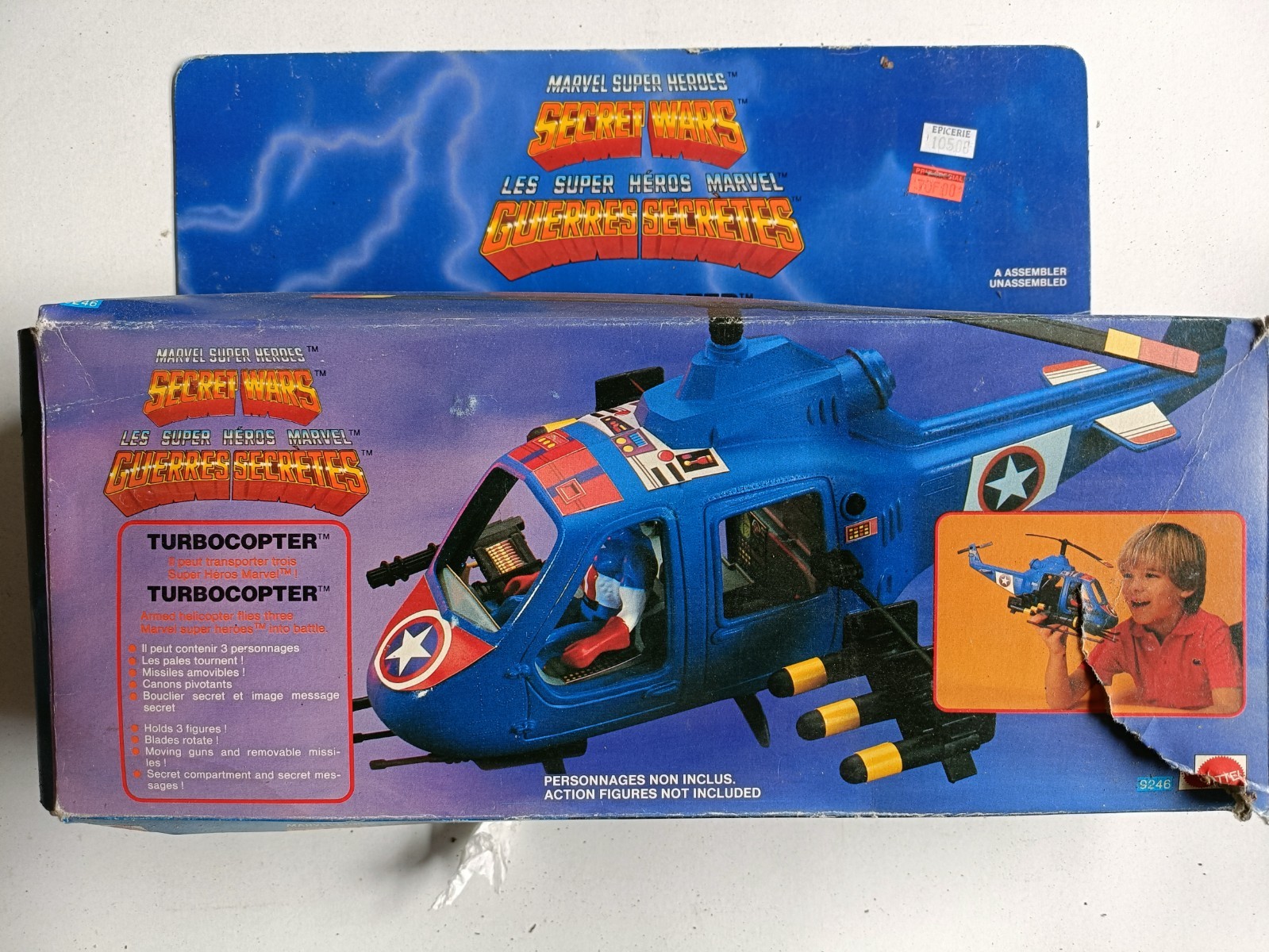 Marvel turbo copter captain america Mattel 260726 Hélicoptère secret wars