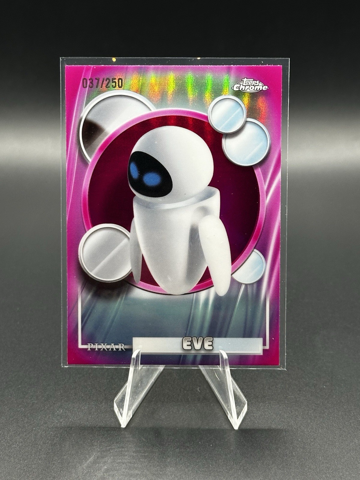 2026 Topps Chrome Disney Pixar Eve rifrattore magenta /399 #146 Wall-E