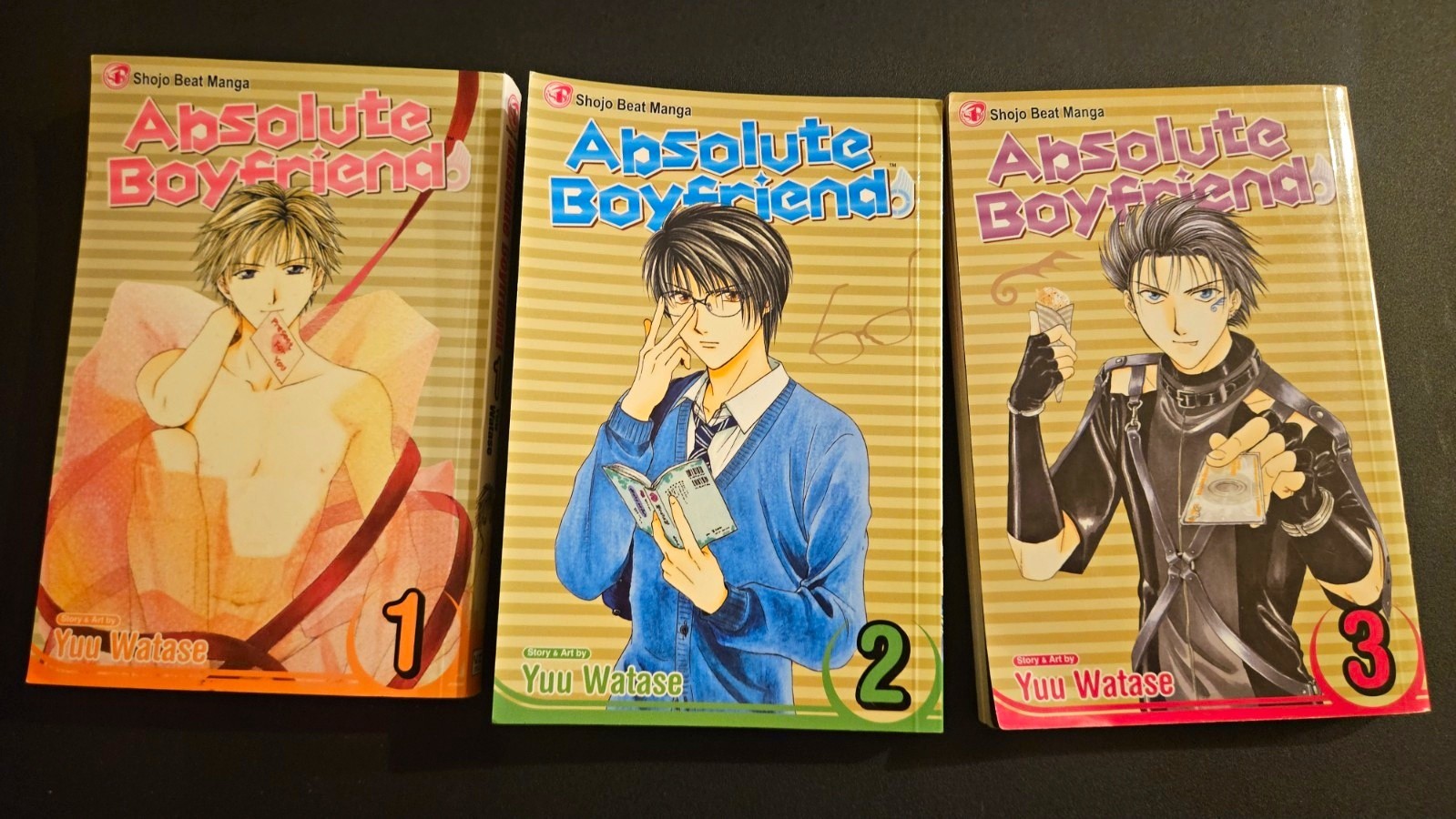 Lotto Manga Absolute Boyfriend Vol 1-3 di Yuu Watase (Inglese, VIZ Media)