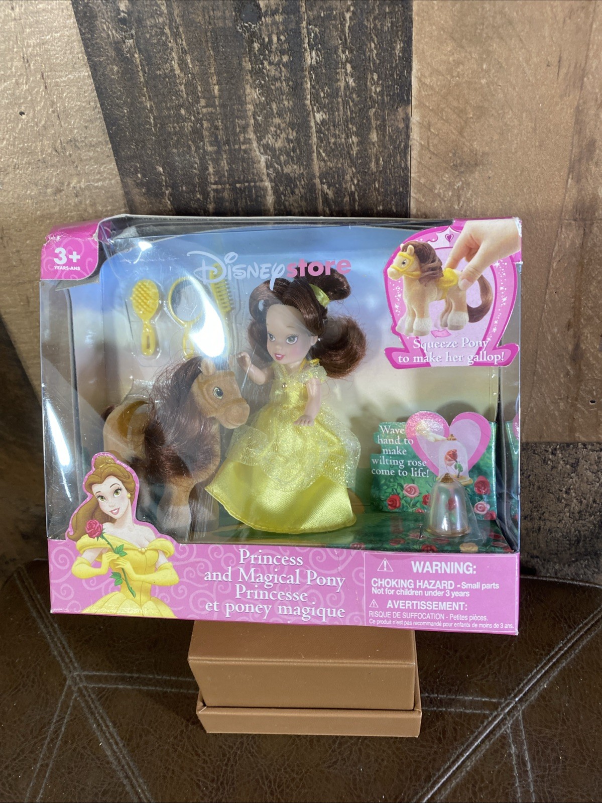 Bambola Princess Belle magica pony e rosa playset 2001 ritirata vintage