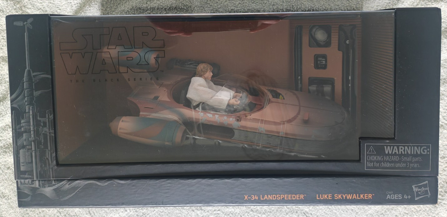 STAR WARS - SERIE NERA - 2017 SDCC X-34 LANDSPEEDER & LUKE SKYWALKER NUOVO MISB