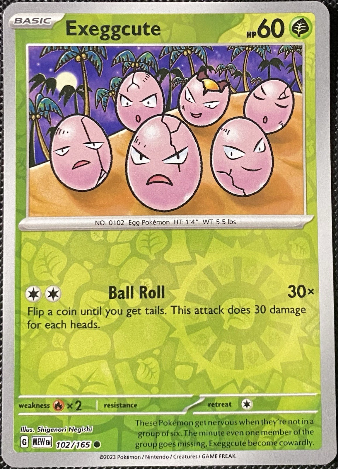Exeggcute 102/165 Sv: Scarlet & Violet 151 Reverse Holo NM Pokémon