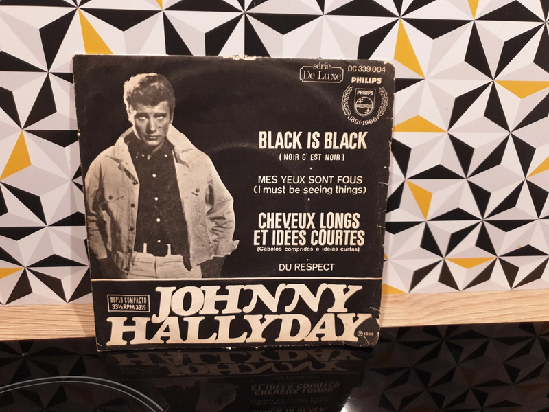 Vinyle 45T Johnny Hallyday - Black is Black- Cheveux longs et idées courtes - Brésil - DC339.004