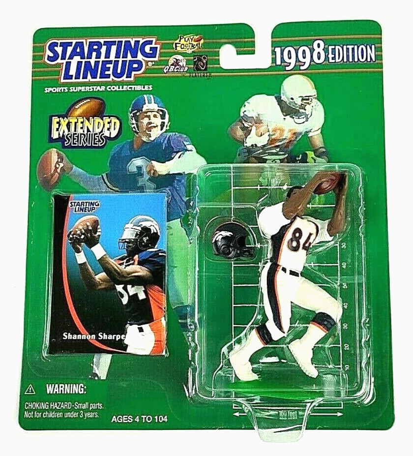 Modellino Shannon Sharpe Denver Broncos NFL Extended Starting Lineup 1998