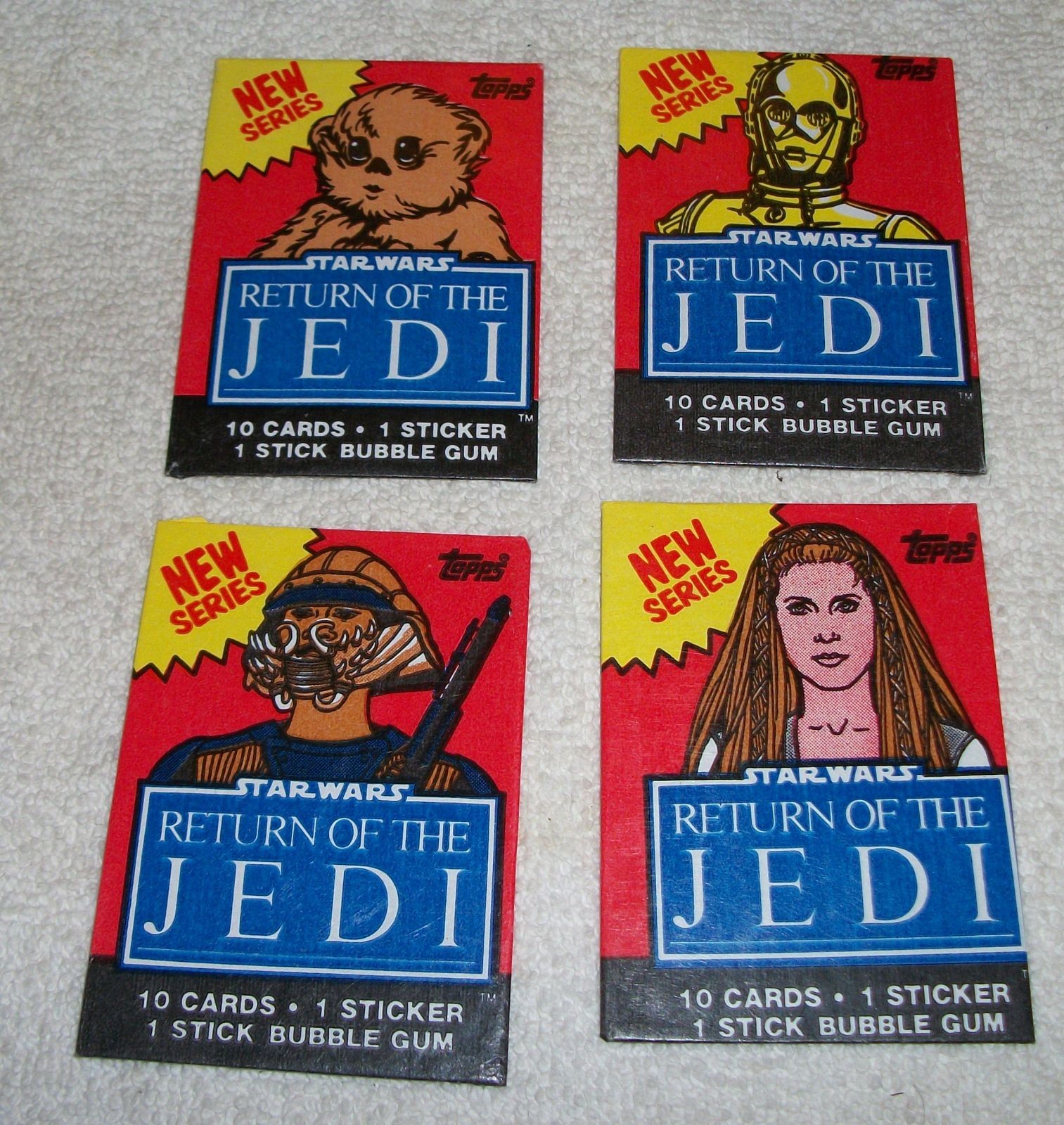 Set of 4 1983 Series 2 Topps Star Wars Return of the Jedi Wrappers  Excellent