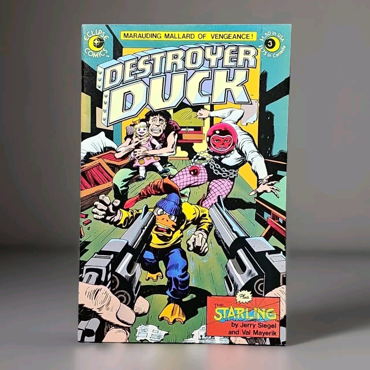 Destroyer Duck 3 1983 quasi nuovo fumetto Eclipse vintage HTF LTD rara variante edizione
