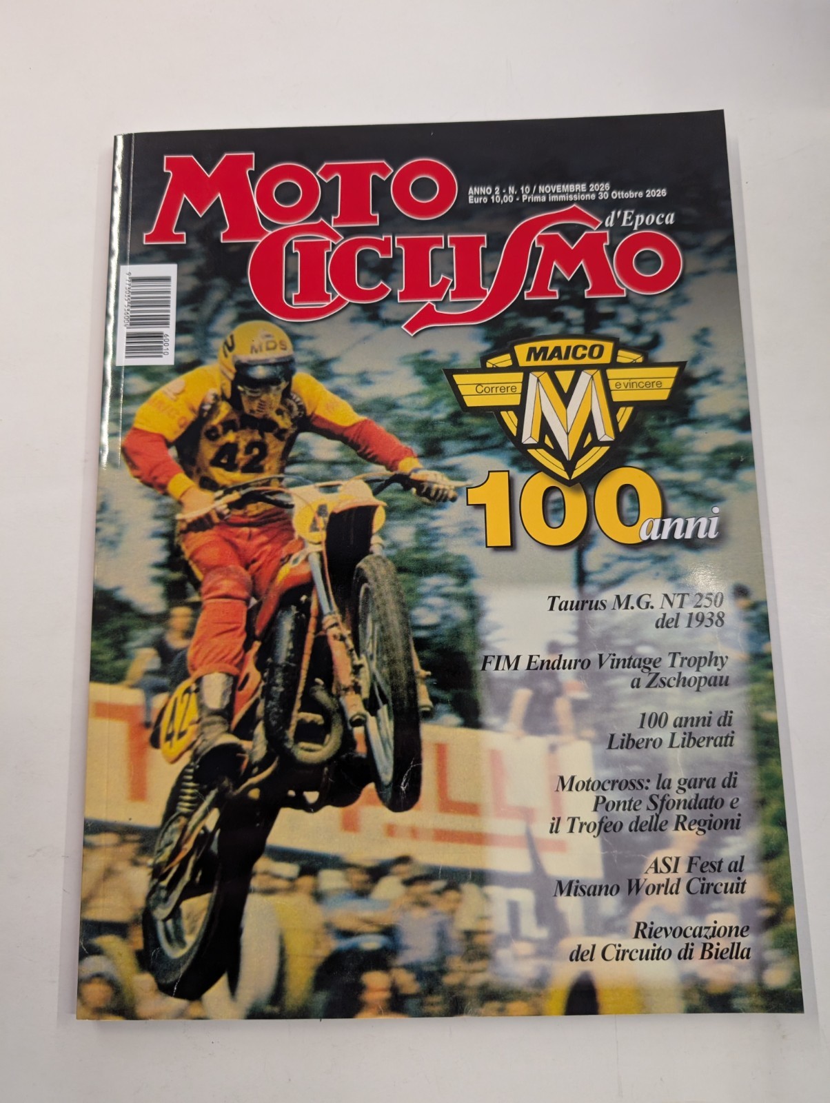 MOTOCICLISMO D'EPOCA NOVEMBRE 2026 100 ANNI MAICO CORRERE VINCERE NUOVO EDICOLA