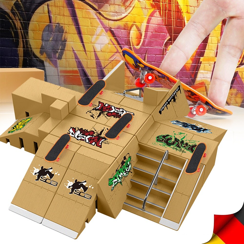 Mini Finger Skateboard Set Fai da Te Rampa Skatepark Bambini Giocattolo Finger Board IT