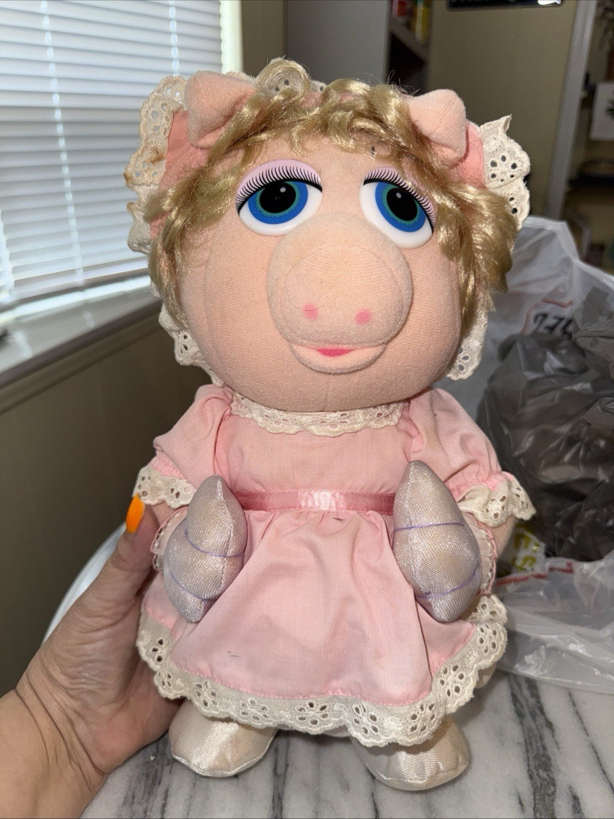 Worlds of Wonder BABY MISS PIGGY Little Boppers Doll Plush 1987 Muppet Babies