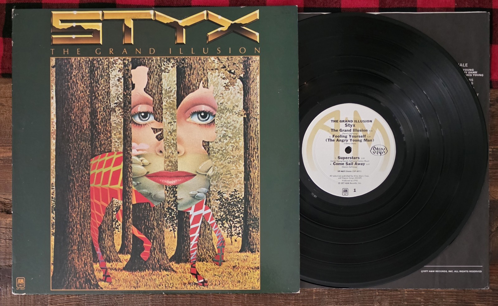 Styx The Grand Illusion 1977 A&M SP-4637  Vinyl LP Vintage Record Come Sail Away
