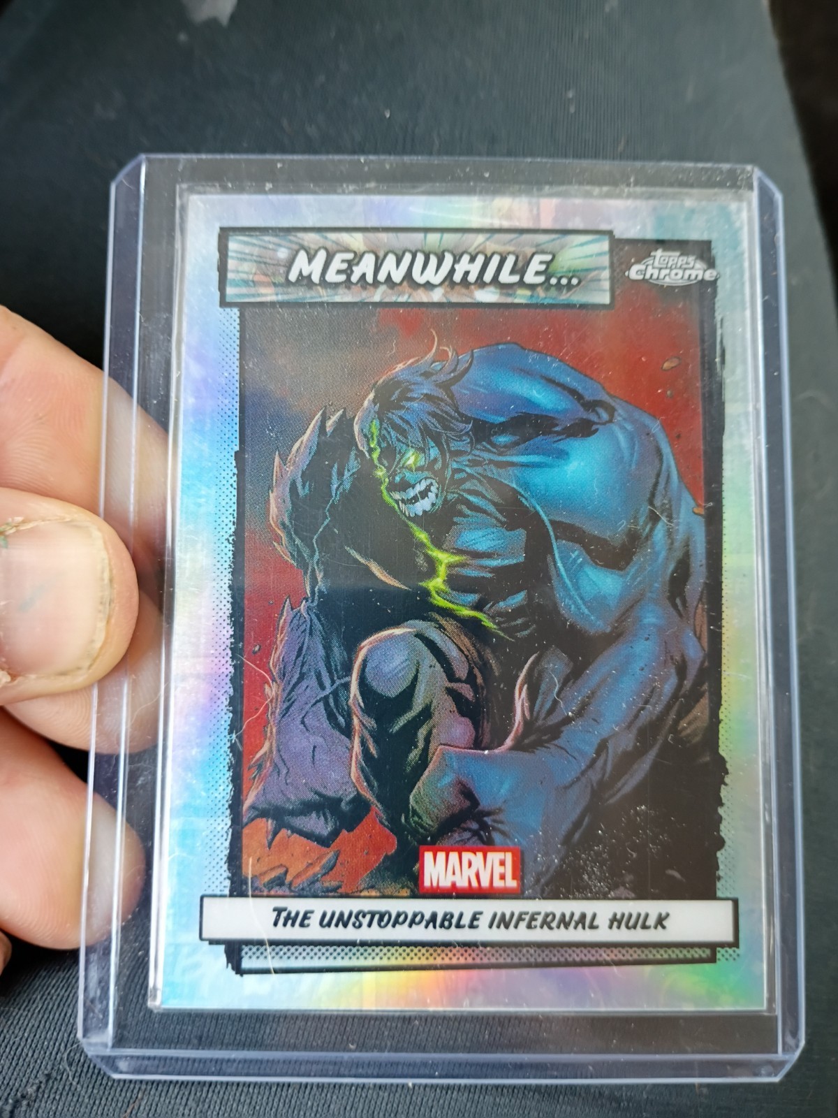 2026 TOPPS CHROME MARVEL NEL FRATTEMPO L'INARRESTABILE RIFRATTORE INFERNALE HULK