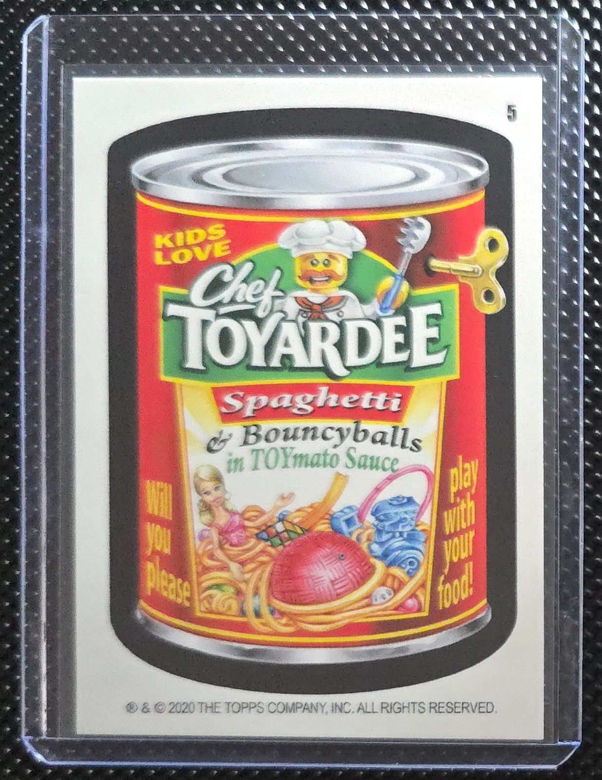 2020 Topps Wacky Packages December Chef Toyardee #5 Spaghetti Sticker Snap Back