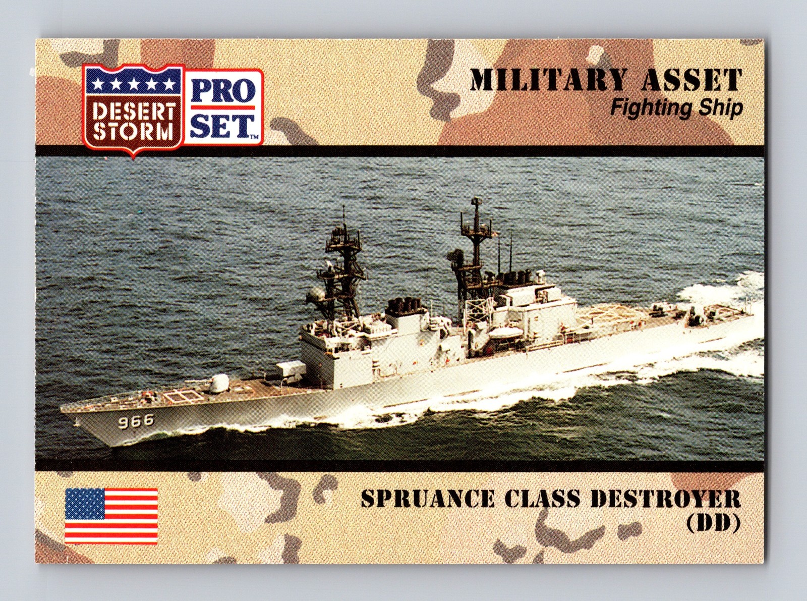 1991 Pro Set Desert Storm #195 Spruance Class Destroyer (DD)