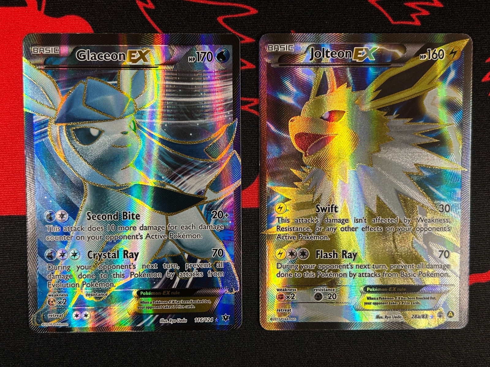 Pokémon TCG XY Jolteon EX Full Art 28a/83 & Glaceon EX Full Art 116/124 ❄️⚡️⛈️
