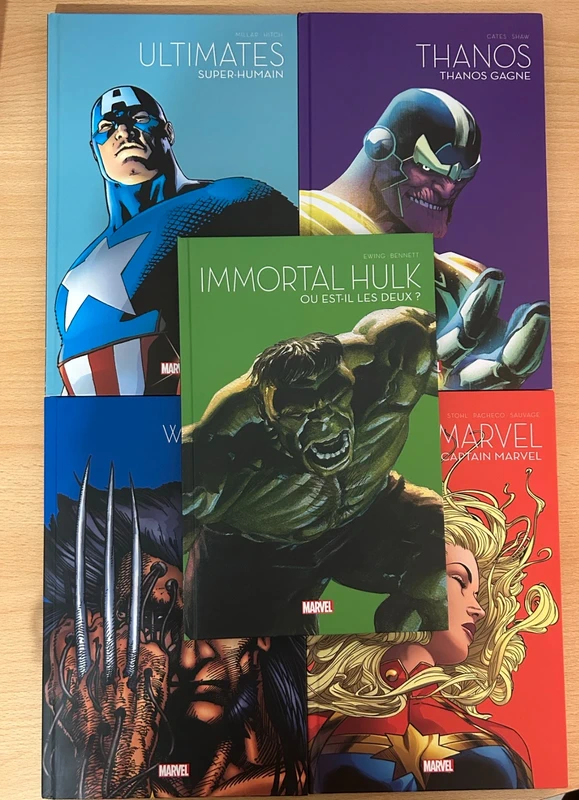 Lot 5 Comics Marvel Ultimates Hulk Thanos Captain Marvel Wolverine