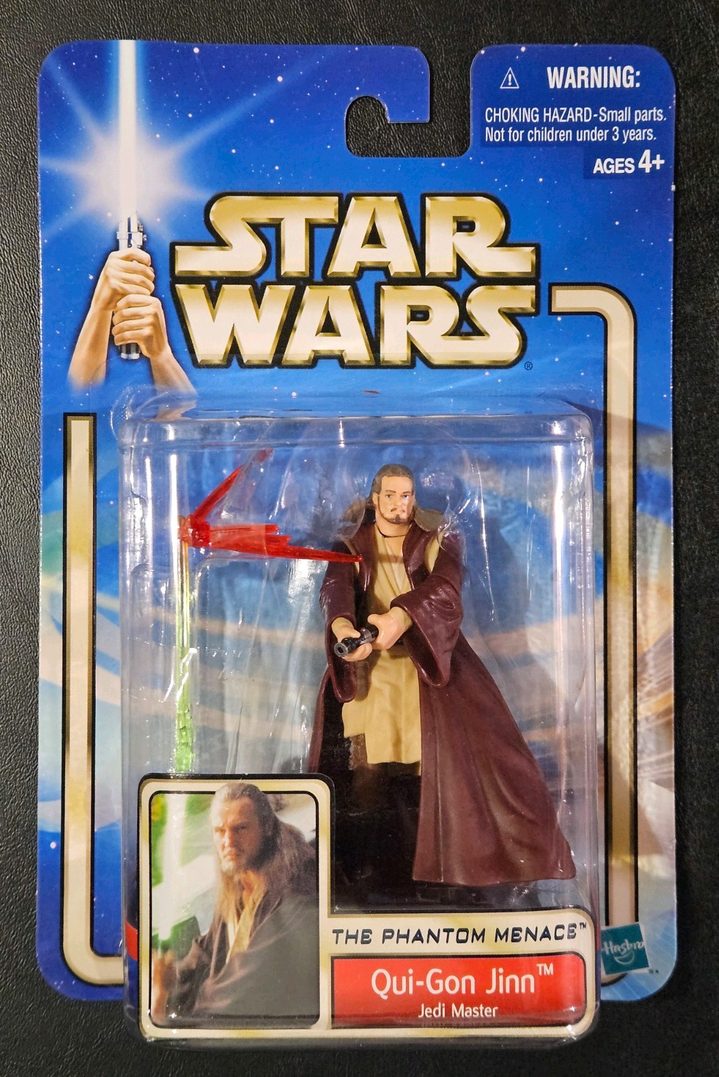 Star Wars Saga 02 #32 Qui Gon Jinn Figura MOC 2002 Minaccia Fantasma Maestro Jedi