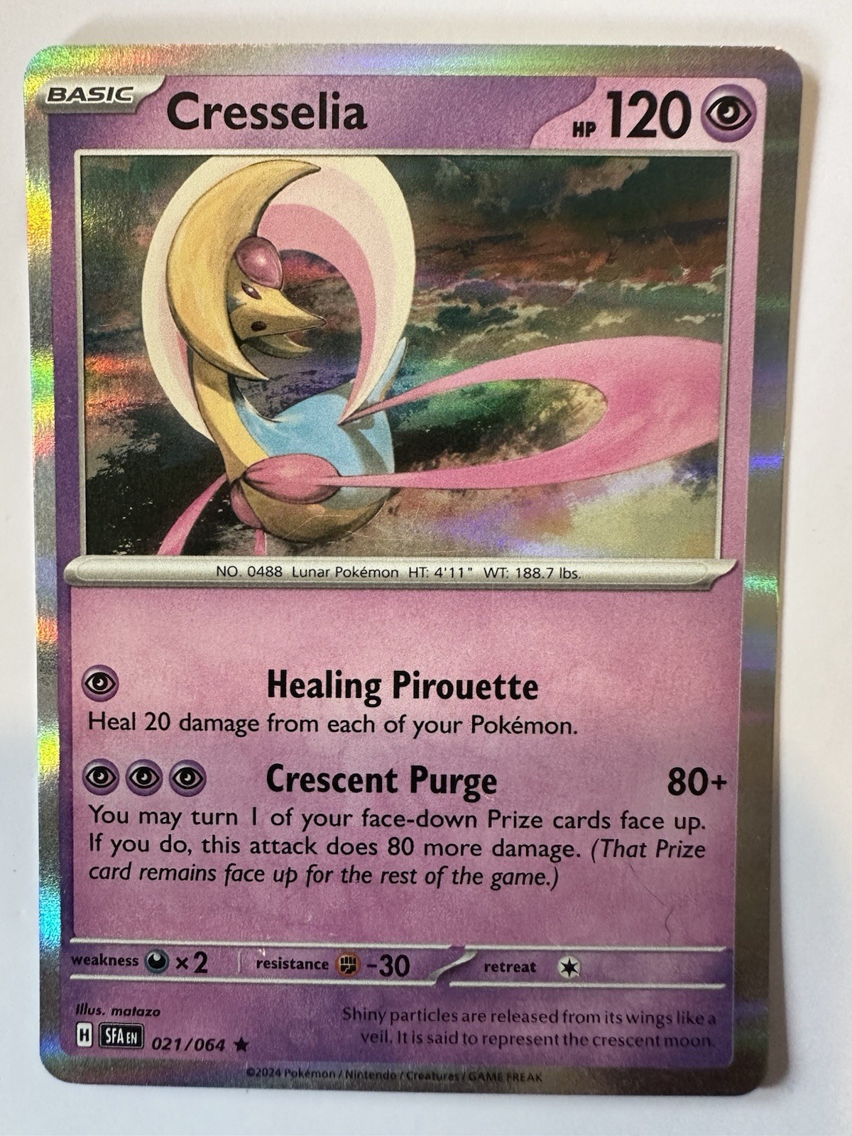 Cresselia 021/064 Rare Shrouded Fable Pokemon Holo Near Mint