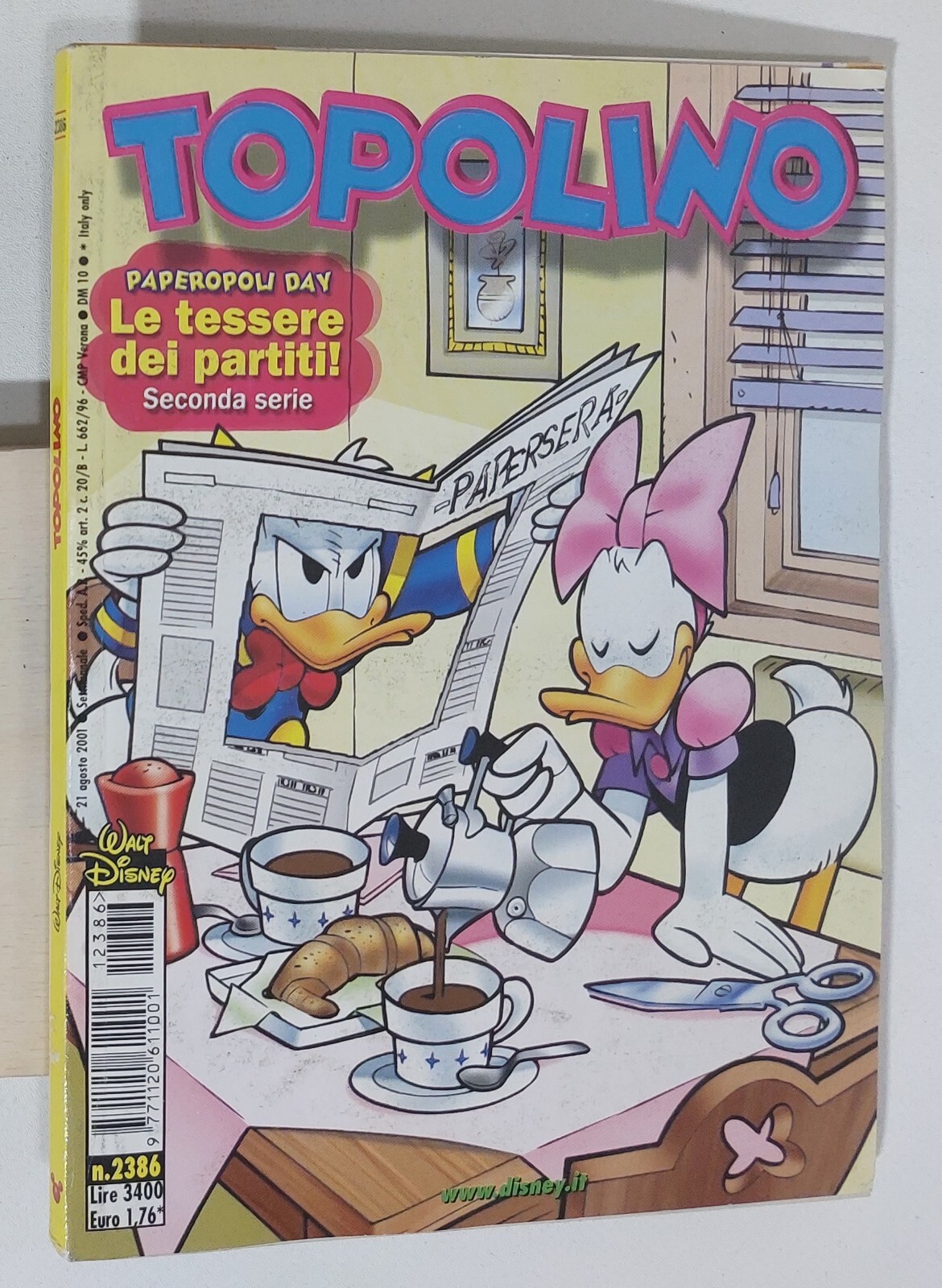 56486 TOPOLINO libretto n. 2386 + Tessere partiti