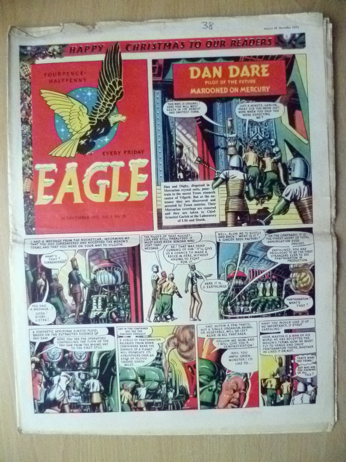 EAGLE COMIC Vol 3 No 38, 24 December 1952 Christmas Issue- RARE