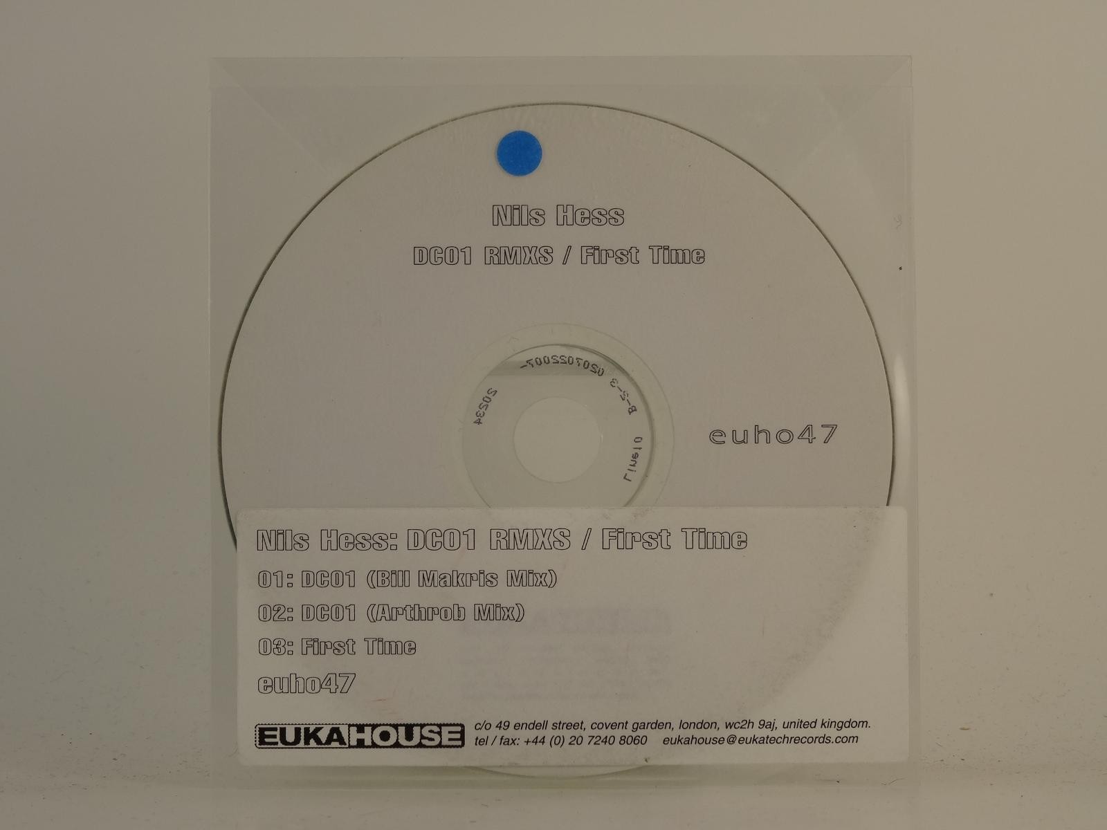 NILS HESS FIRST TIME (H1) 3 Track Promo CD Single plus Plastic Sleeve EUKATECH R